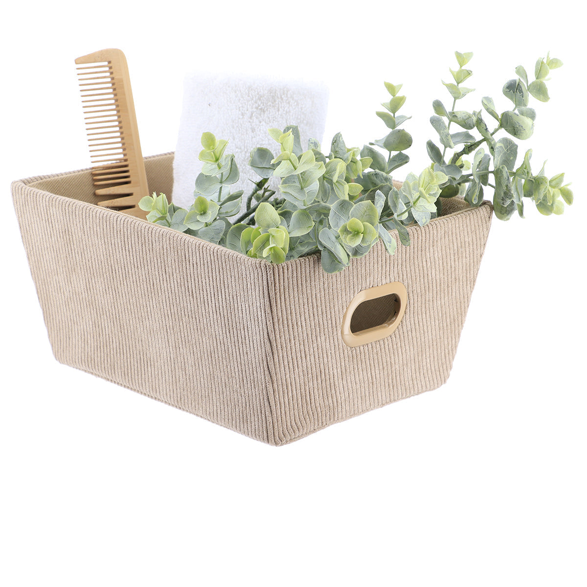 Coș Depozitare Din Catifea 20,5x26x10,5 cm - Taupe
