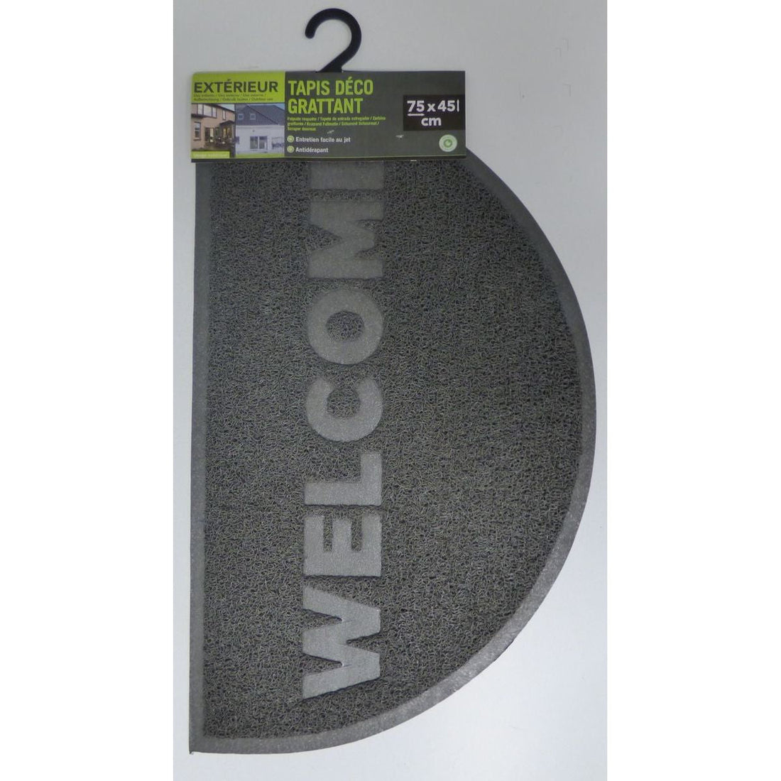 Preș Intrare Welcome Half-Moon 45X75CM Pvc - Negru