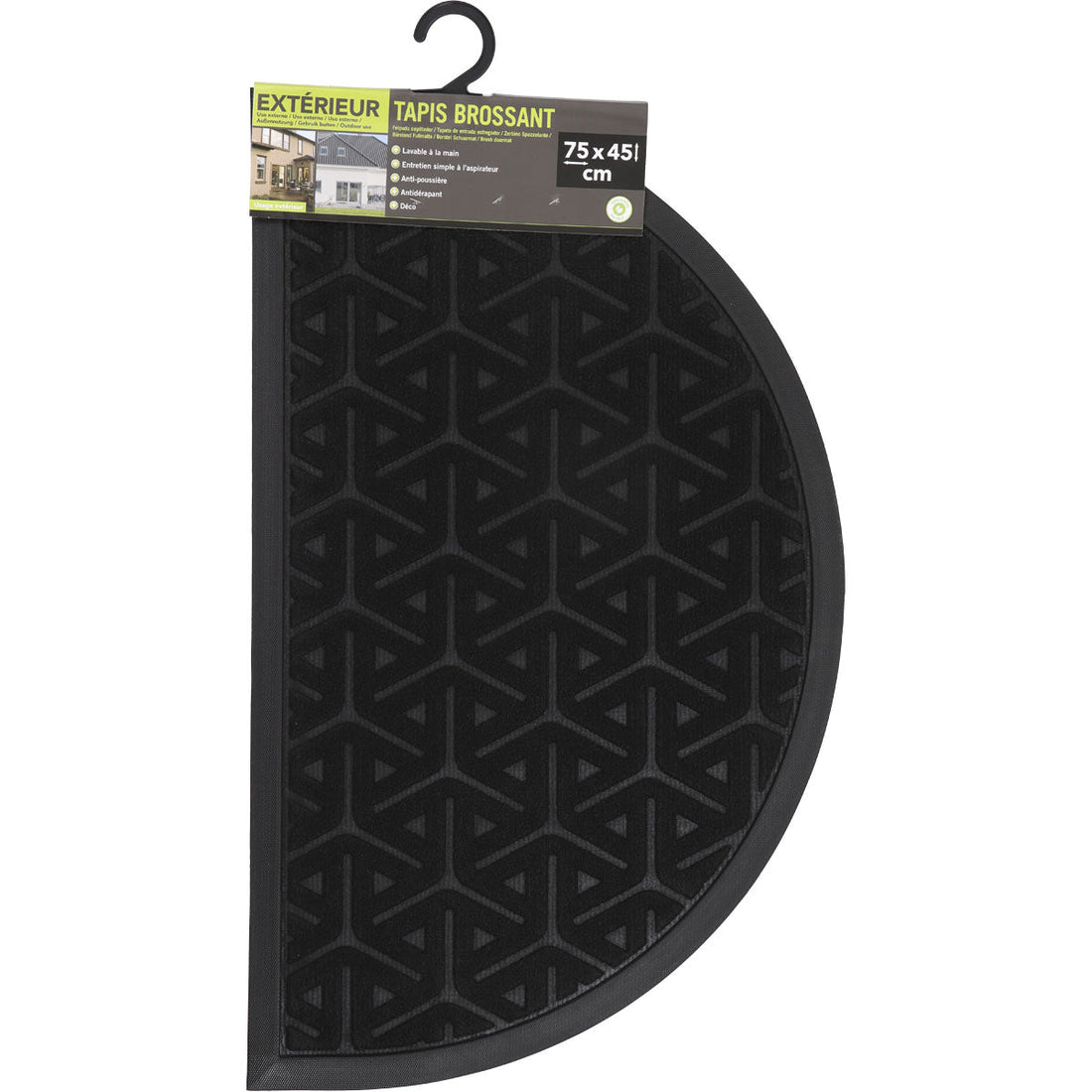Preș Intrare Wilson Half-Moon 45x75CM Negru - Material Rezistent