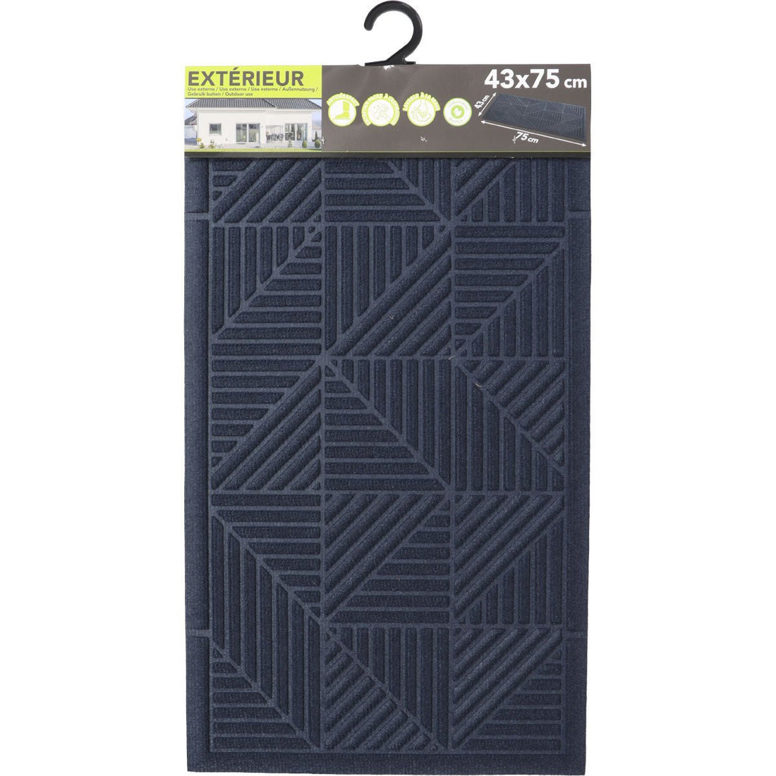 Preș de Intrare Exterior Triangle 43X75CM Poliester/Cauciuc - Albastru - Preș - Softambient