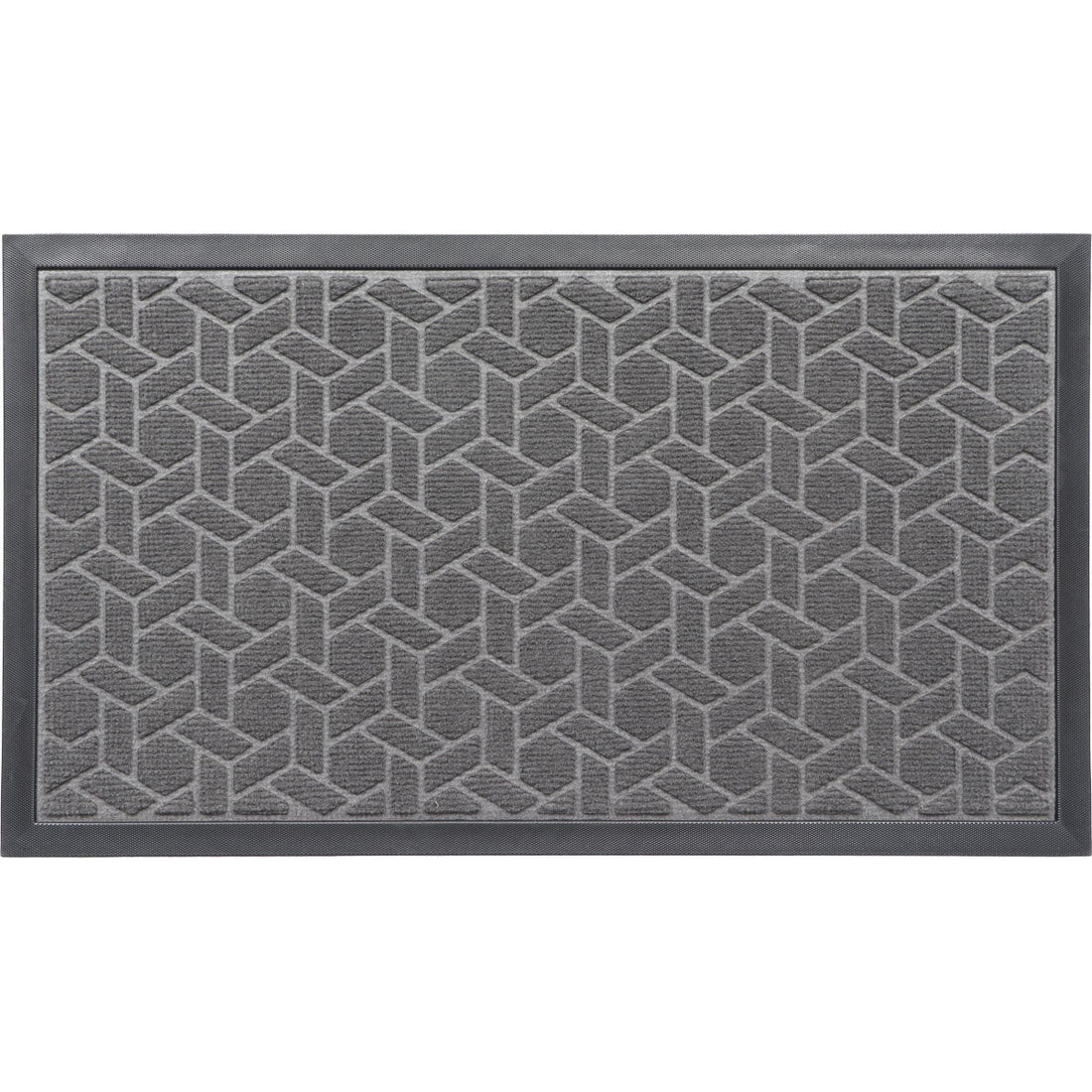 Preș Intrare Exterior Cubique 43X75CM Poliester/Cauciuc - Gri Închis - Preș - Softambient